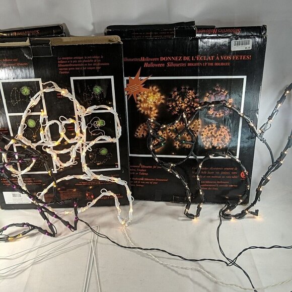 3 Set Vintage Sears Halloween Silhouettes Lights Window Decor Cat Witch Ghost - Picture 4 of 16